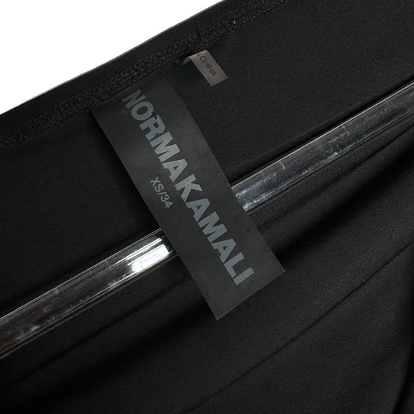 Norma Kamali | Tara Long-Sleeve Deep-V Ruched Stretch Jersey Midi Dress Black XS - Picture 7 of 9